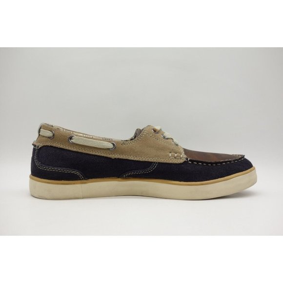 Clarks 1825 Brown Navy Blue Leather Casual Slip On Deck Loafers Shoes Men\'s 8 M main image 9